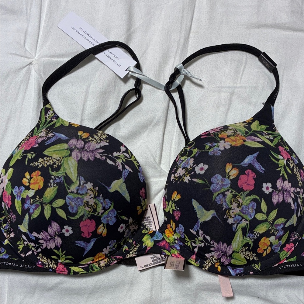 Victoria's Secret Bombshell Multicolor Floral Push-up Bra